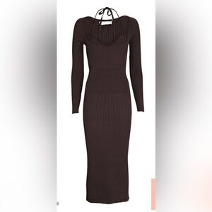 Jonathan Simkhai Brown Ribbed Knit Dress